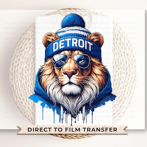 Detroit Football DTF Transfers, Ready to Press, T-shirt Transfers, Heat Transfer, Direct to Film, Sports, Game Day, Michigan, Animal Mascot