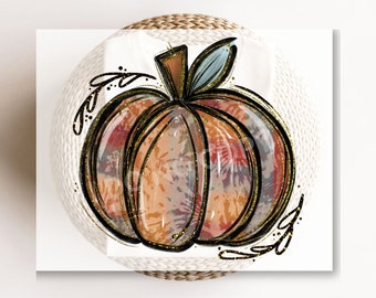 Tie Dye Pumpkin DTF Transfer, Ready to Press, Fall Halloween Tshirt Design