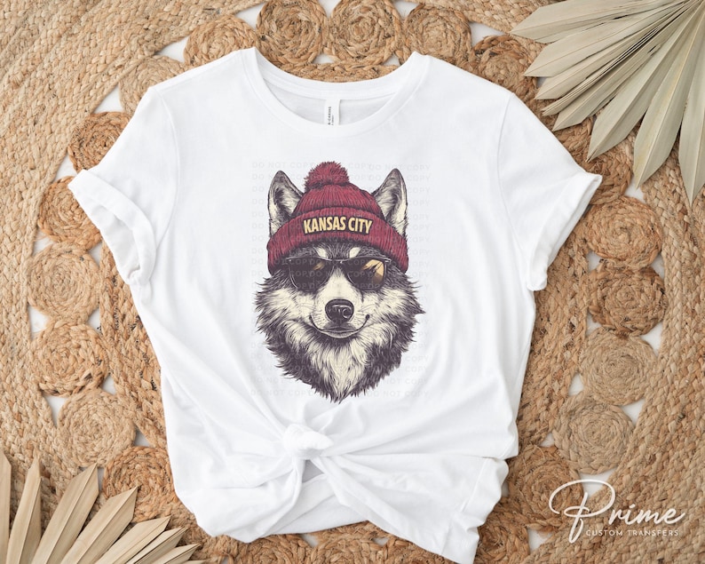 Kansas City Football DTF Transfer, Ready to Press, T-shirt Transfers, Heat Transfer, Direct to Film, Sports Fan Apparel, Wolf, Animal Mascot bild 5
