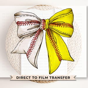 Baseball DTF Transfer, Ready to Press, T-shirt Transfer, Heat Transfer, Direct to Film, Sport Mom, Game Day, Coquette, Baseball Softball Bow