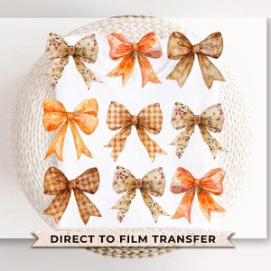 Fall DTF Transfers, Ready to Press, T-shirt Transfers, Heat Transfer, Direct to Film, Cold Peel, Trendy, Pumpkin, Cute, Coquette Autumn Bows