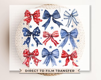 4th of July Bows DTF Transfer, Ready to Press