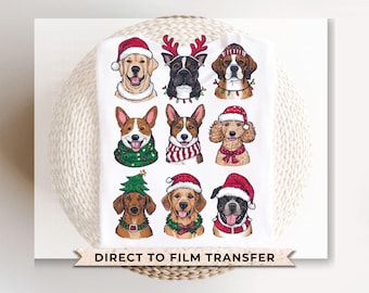 Christmas DTF Transfers, Ready to Press, T-shirt, Custom, Heat Transfer, Direct to Film, Christmas, Pet Lover, Santa Hat, Woofmas, Dog Mama
