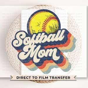 Baseball DTF Transfer, Ready to Press, T-shirt Transfer, Heat Transfer, Direct to Film, Sport Mom, Game Day, Retro Style Softball Mama
