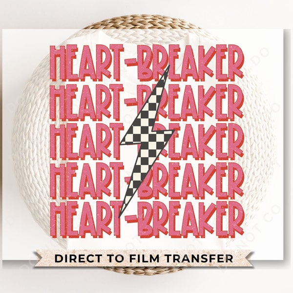 DTF Transfers, Ready to Press, T-shirt Transfers, Heat Transfer, Direct to Film, Valentine's Day, Retro, Cute, Girl, Heart Breaker