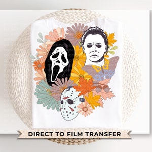 Halloween DTF Transfers, Ready to Press, T-shirt Transfers, Heat Transfer, Direct to Film, Spooky, Scary, Movie, Trendy, Retro, Triller