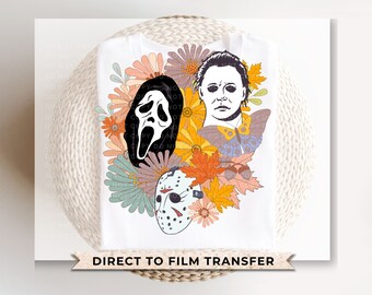 Scary Movie Monsters DTF Transfer, Ready to Press, Fall Halloween Tshirt Design