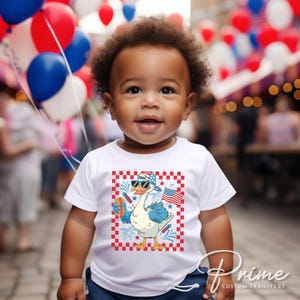 Boy Silly Goose 4th of July DTF Transfer, Kids Patriotic Shirt Bild 3