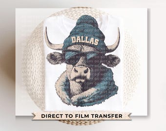 Dallas Football DTF Transfer, Ready to Press, T-shirt Transfer, Heat Transfer, Direct to Film, Sports Fan Apparel, Game Day, Football Mascot