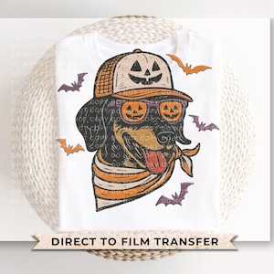 Halloween Dachshund DTF Transfer, Ready to Press, Pet Lover Tshirt Design bild 1