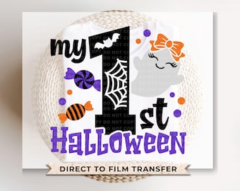 My 1st Halloween DTF Transfers, Ready to Press, T-shirt Transfers, Heat Transfer, Direct to Film, Baby Girl, Holiday, Fall, Girly Ghost
