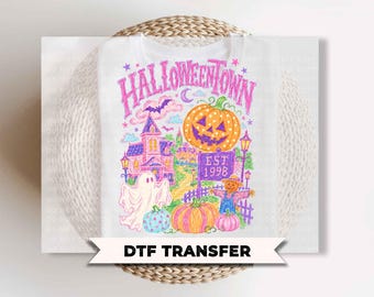 Halloween DTF Transfers, Ready to Press, Retro Pumpkin, Vintage Halloween Print, Jack O Lantern Shirt Design