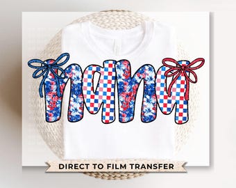 4th of July DTF Transfer, Ready to Press, T-shirt Transfer, Heat Transfer, Direct to Film, Memorial Day, America, Bows, USA Coquette Nana