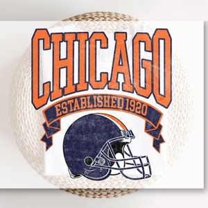 Football DTF Transfers, Ready to Press, T-shirt Transfers, Heat Transfer, Direct to Film, Sports, Full Color, Vintage, Chicago Football
