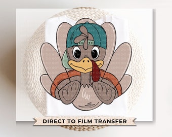 Thanksgiving Turkey DTF Transfer, Ready to Press, Fall Holiday Tshirt Design