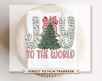 Joy To The World DTF Transfer, Trendy, Ready to Press, Nativity, Coquette, Jesus