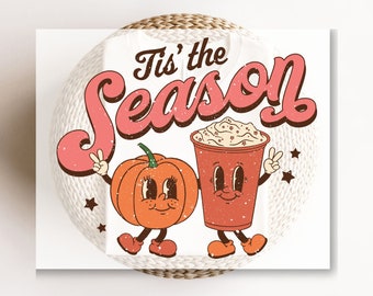 Pumpkin Spice Latte DTF Transfer, Ready to Press. Retro Fall Halloween Tshirt Transfer