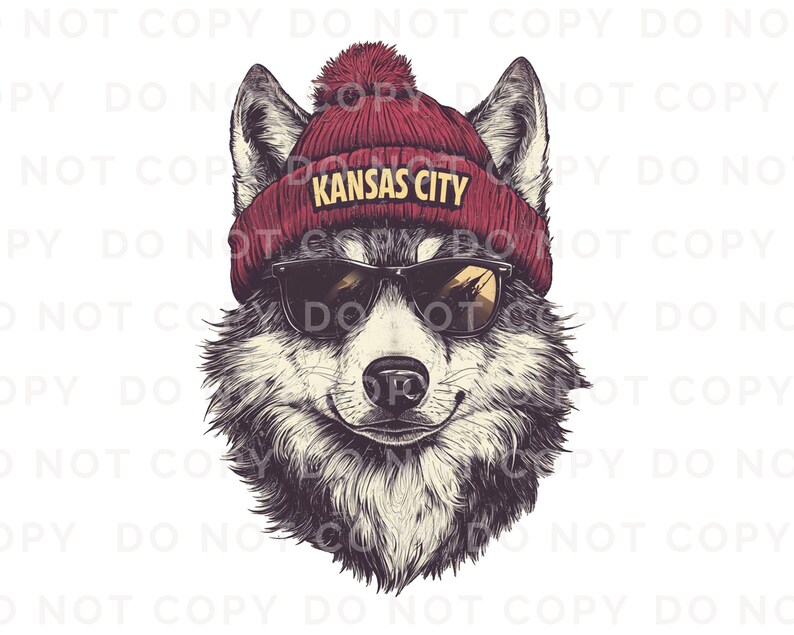 Kansas City Football DTF Transfer, Ready to Press, T-shirt Transfers, Heat Transfer, Direct to Film, Sports Fan Apparel, Wolf, Animal Mascot bild 6