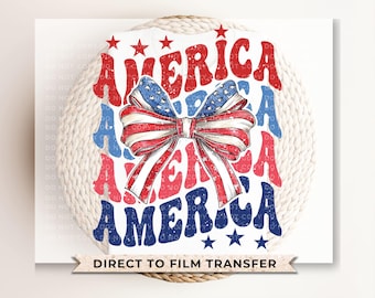 Coquette 4th of July DTF Transfer, Memorial Day, America Tshirt Design