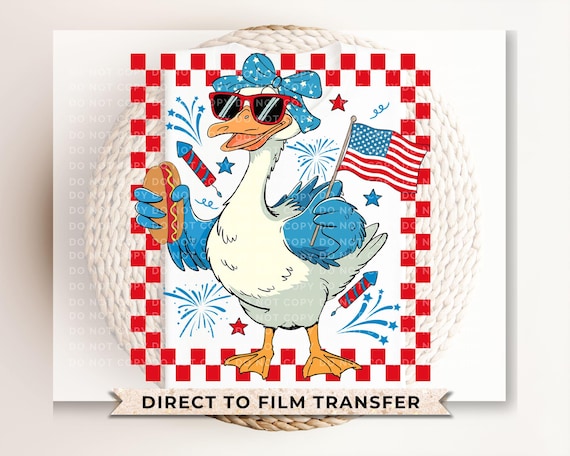 Girl Silly Goose, DTF Transfers, Ready to Press, T-shirt Transfers, Heat Transfer, Direct to Film, 4th of July Kids Patriotic Shirt, Summer