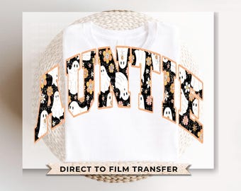 Halloween Auntie DTF Transfer, Ready to Press, T-shirt Transfer, Heat Transfer, Direct to Film, Fall, Spooky Season, Hippie, Gift for Aunt
