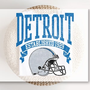 Football DTF Transfers, Ready to Press, T-shirt Transfers, Heat Transfer, Direct to Film, Sports, Full Color, Vintage, Detroit Football