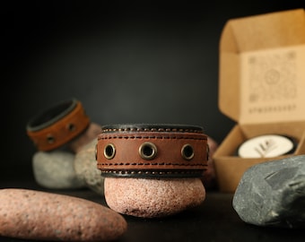Pulsera de cuero, Accesorios de cuero, Regalo para hombres, Puño de cuero Steampunk, Pulsera de parejas, Regalo de hermanos, Regalo para gemelos, Alta calidad