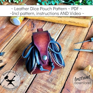 Leder Schnittmuster für Würfelbeutel mit Gürtelschlaufe. Leathercraft Template, DIY Medizin Tasche, A4 PDF, sofort Download