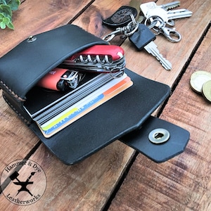 Mini Leder Gürteltasche für Kredit- oder Visitenkarten, handgefertigte Unisex Gürteltasche,