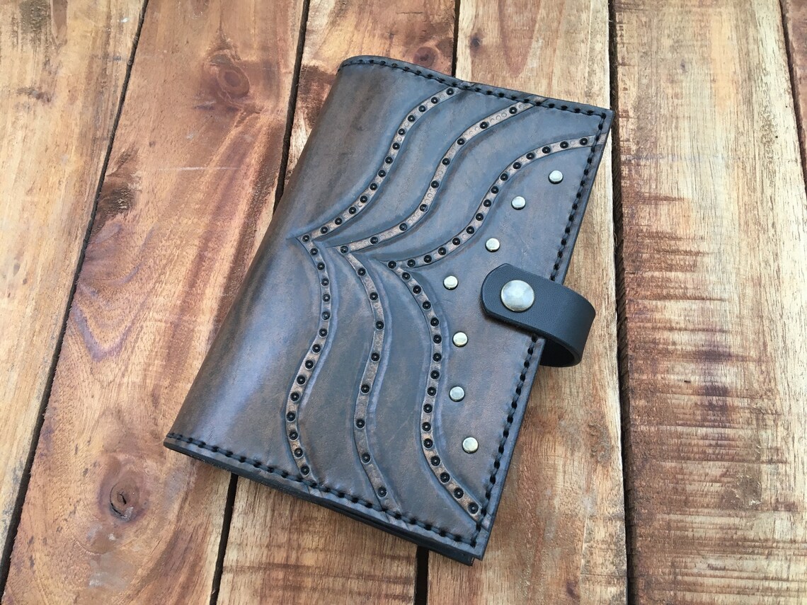 Hand-tooled Leather Notebook Cover Handcarved Leather Diary | Etsy