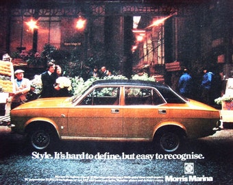 Vintage Original Auto Print Ad UK Freepost 1975 Morris /'Marina TC/' Saloon Motor Car Advertisement