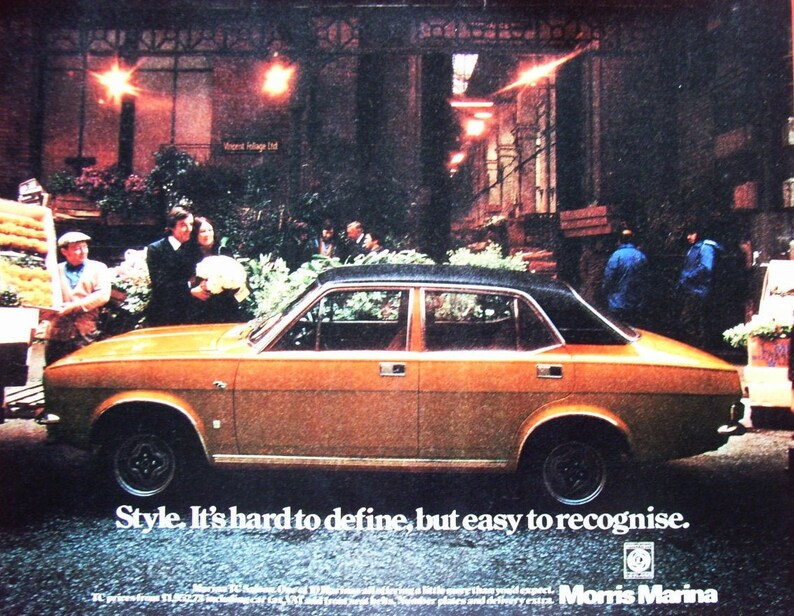 Vintage Original Auto Print Ad UK Freepost 1975 Morris /'Marina TC/' Saloon Motor Car Advertisement