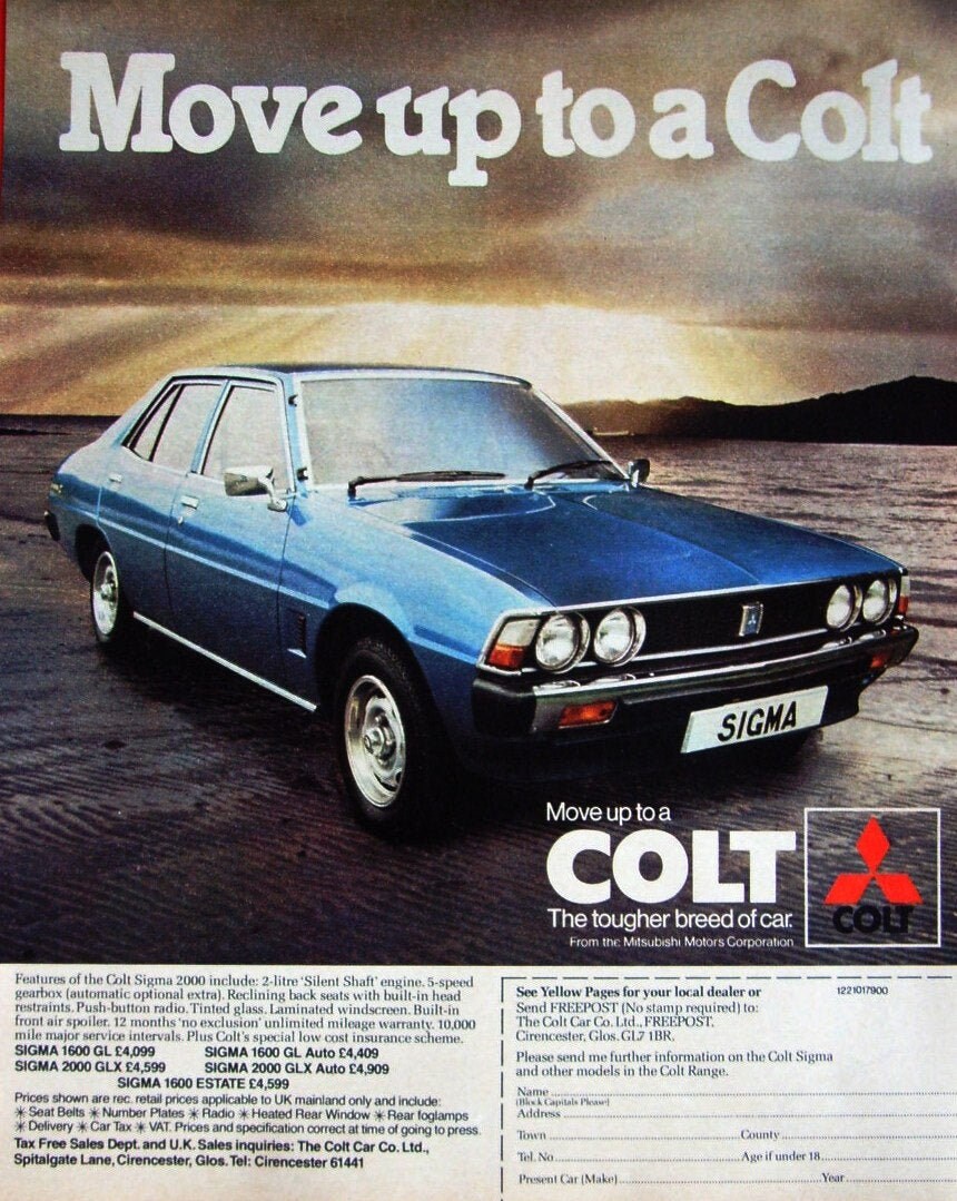 1979 COLT 'sigma' 4-door Saloon Motor Car - Etsy UK