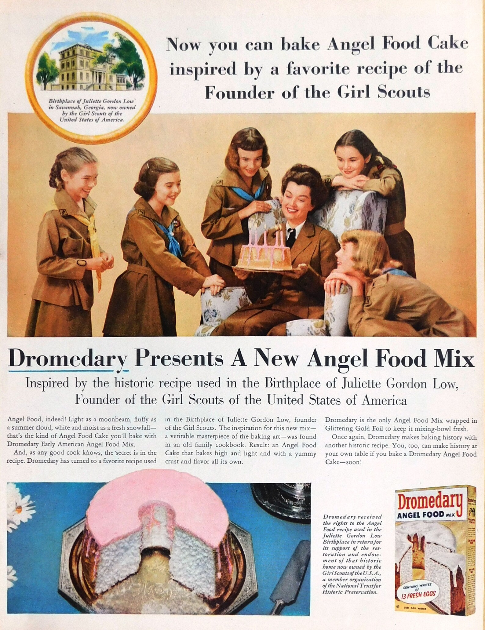 DROMEDARY Angel Food Cake Mix 1956 Girl Scouts Advert Etsy