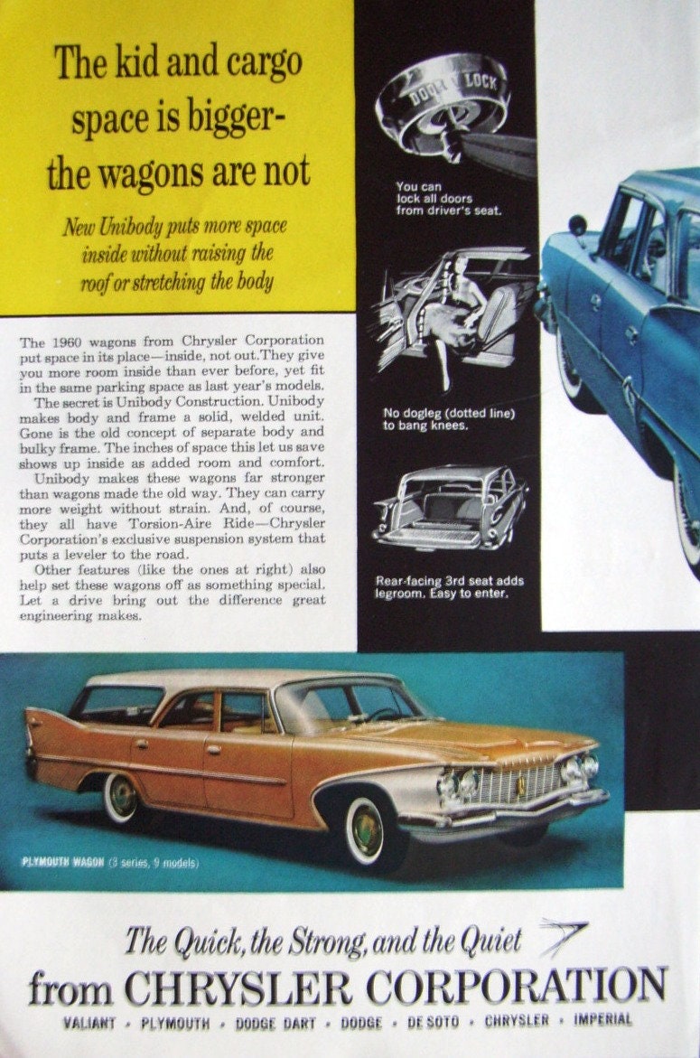 Original Vintage Advertising for 1960 Plymouth Station Wagon 