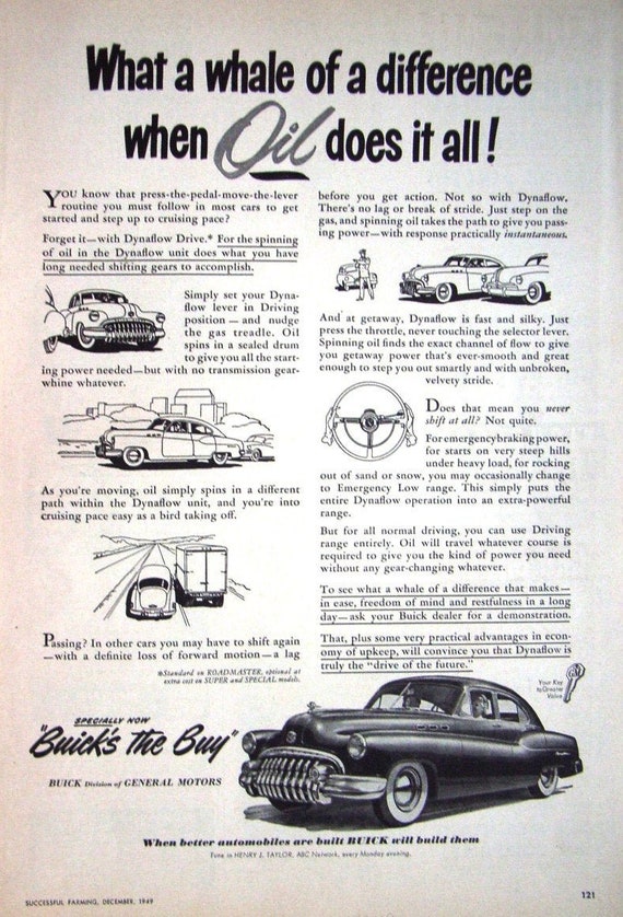 1949 BUICK 4-door Sedan Auto Print Ad Original Vintage USA Motor Advert  615J-3 - Etsy