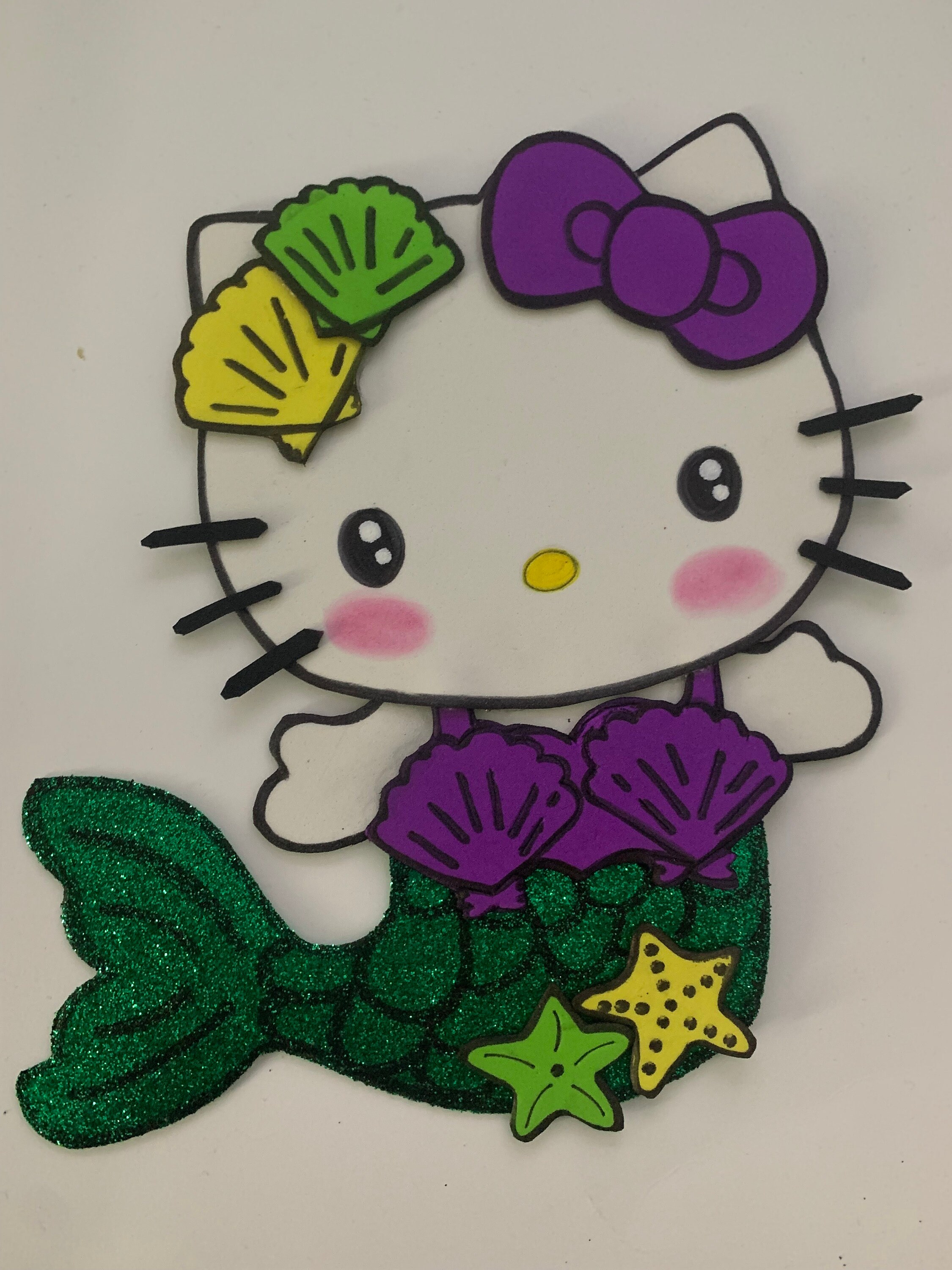 Hello Kitty mermaid centerpiece cutout baby shower birthday