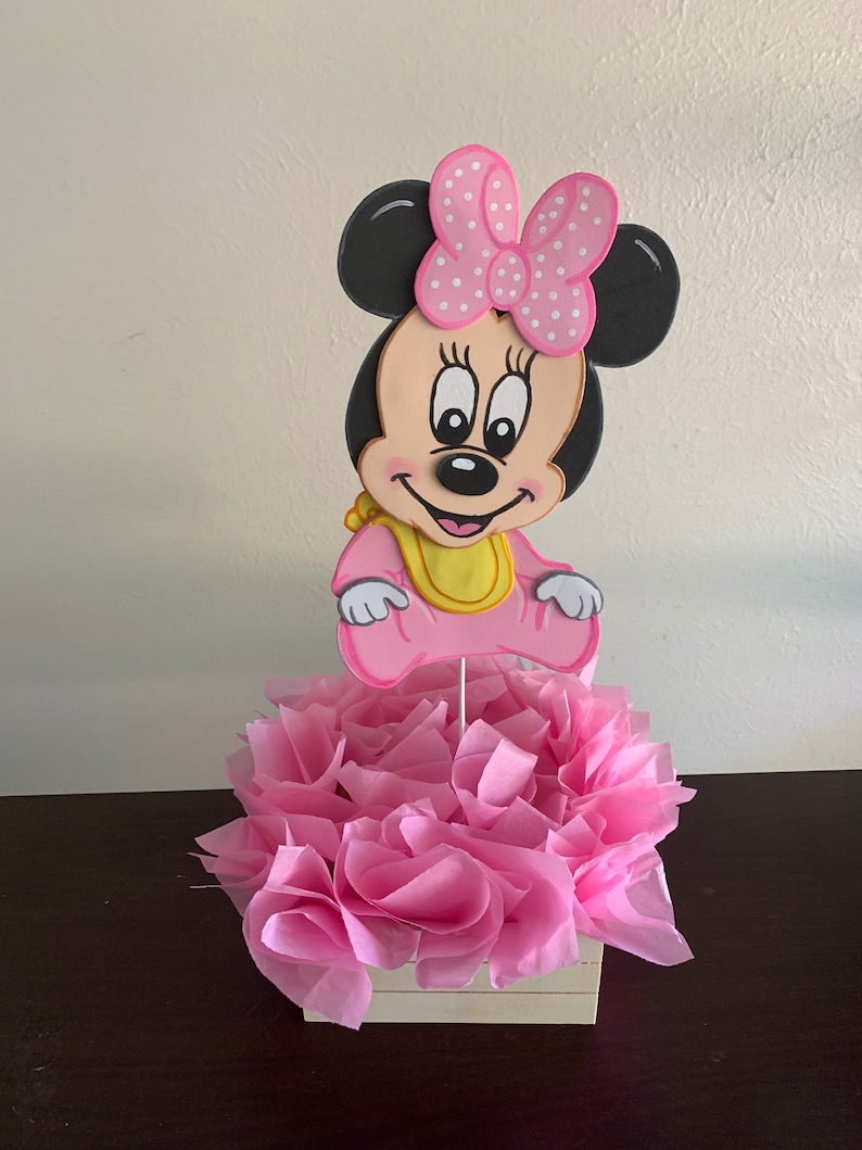 Baby Mickey or Mini Mouse cut-out decoration for baby shower image 2