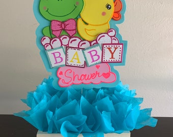 Frog and Duck centerpiece cut-out - baby shower - birthday