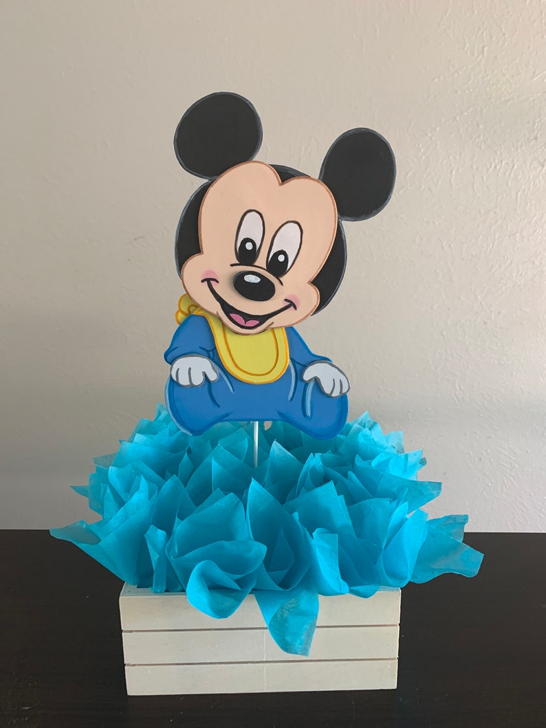 Baby Mickey or Mini Mouse cut-out decoration for baby shower image 1