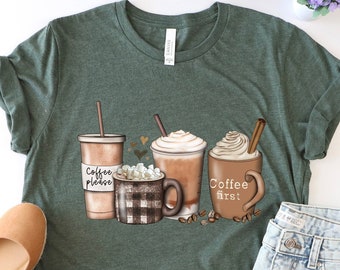 Cute Coffee Shirt, Retro Caffeine Teacher Shirt, Mom Coffee Shirt, Coffee Shirt, Womens Coffee Shirt, Coffee Tees