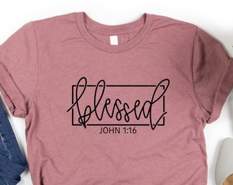 Blessed T-shirt, Blessed Shirt, Religious Shirt, Super Soft Comfy Unisex T-Shirt, Thanksgiving Shirt, Christian Shirt, Church Shirt