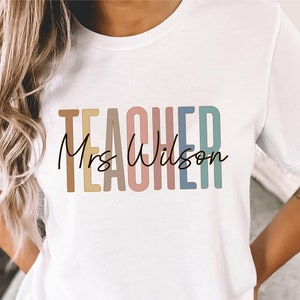 Custom Teacher Shirt, Teacher Mrs Shirt, Teacher Appreciation Shirt, Cute Teacher Shirt, Retro Teacher shirt, Elementary Teacher gift