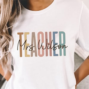 Custom Teacher Shirt, Teacher Mrs Shirt, Teacher Appreciation Shirt, Cute Teacher Shirt, Retro Teacher shirt, Elementary Teacher gift