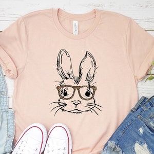 Easter Bunny With Glasses Shirt, Bunny With Glasses Shirt, Kids Easter ...