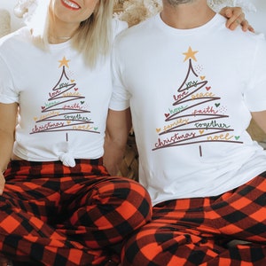 Family Christmas Shirt, Christmas Family Matching shirts, Christmas Tree pjs pants, Merry Christmas Pajamas, Christmas Tree Pajamas