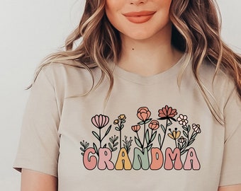 Cute Floral Grandma Shirt, Mothers Day Shirt, Mothers Day Gift, Mama Shirt, Mom Shirt, Grandma Shirt, Granny Shirt, Nana Shirt, Tia Shirt