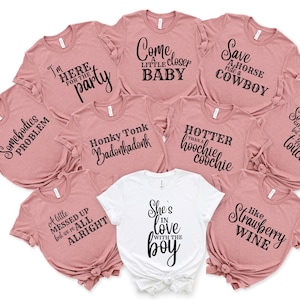 Country Music Themed Bridal Party shirts, Custom Lyrics shirt , Bachelorette Party Tees Nash Bash, Nashville Themed, Country Quotes T-Shirts