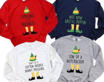 Customized Christmas Elf Sweatshirt, Funny Christmas Sweatshirt, Christmas Hoodie, Christmas Gift, Christmas Movie Shirt, Christmas Gifts