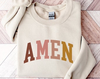 Amen Easter Sweatshirt, Jesus Easter Sweatshirt, Amen Varsity Shirt, Amen Shirt, Christian Sweatshirt, Easter Vibes Shirt, Woman Easter Gift